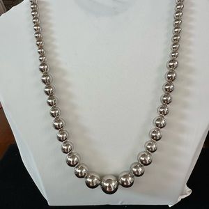 Silver Graduating Bead Necklace